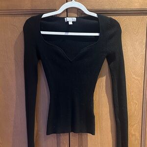 H&M Elegant Black Ribbed Women's sweater